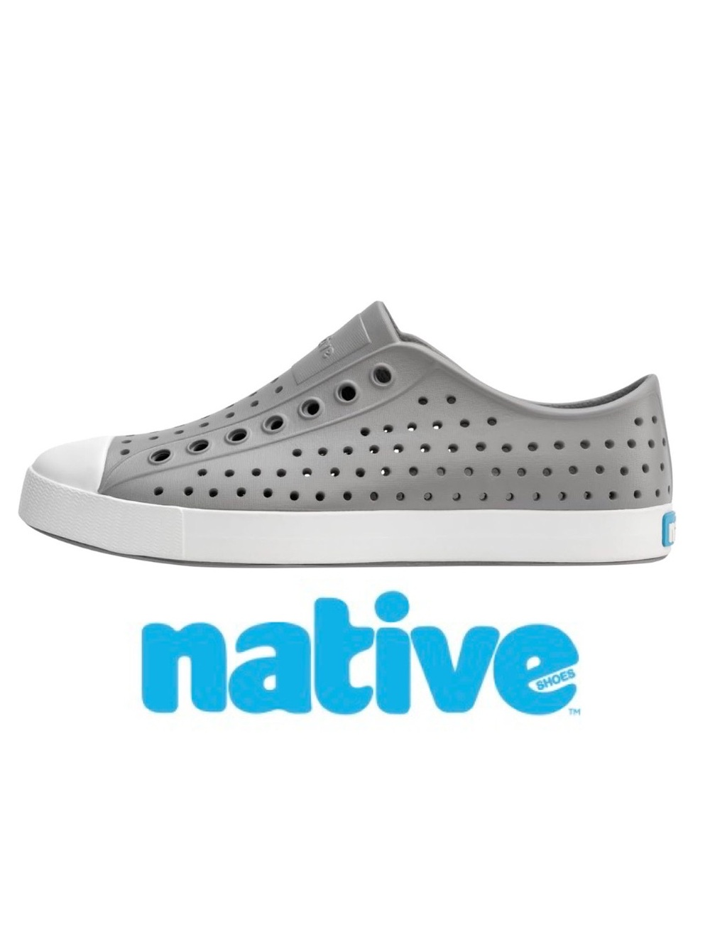 Native Unisex Jefferson Slip-On Shoe — Pigeon Grey/ Shell White — W7 / M5
